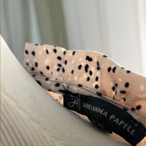 Adrianna Papell Beige and Black Patterned Blouse